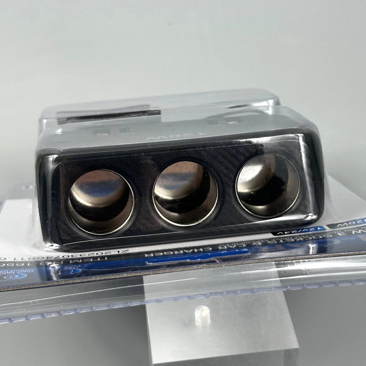 تبدیل فندکی خودرو 120 وات مدل 3 سوکت | شارژر فندکی 3 خروجی با USB و Type-C
